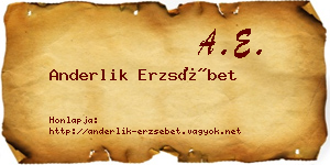 Anderlik Erzsébet névjegykártya